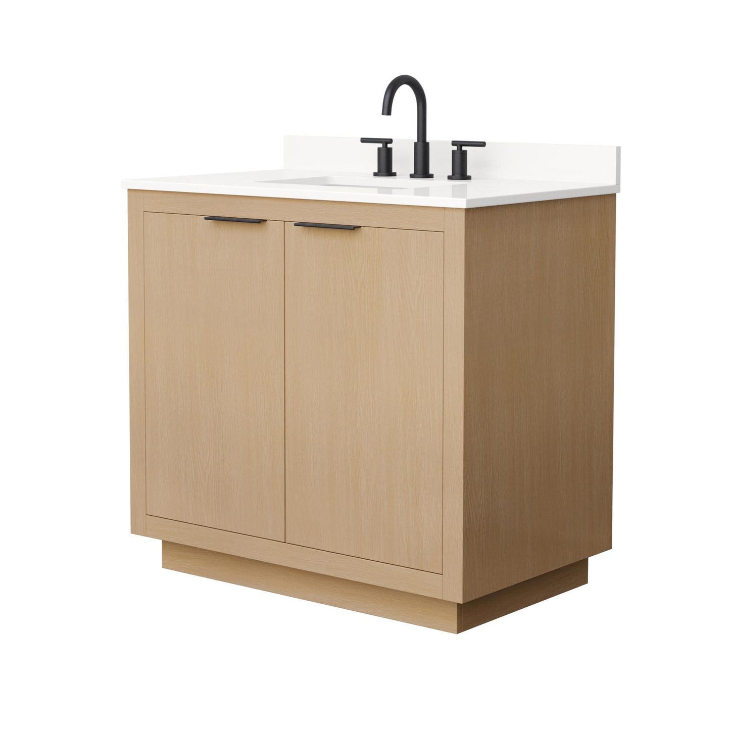 Maroni Bathroom Vanity with Countertop 36 inch Single Sink 3-hole Faucet Setup