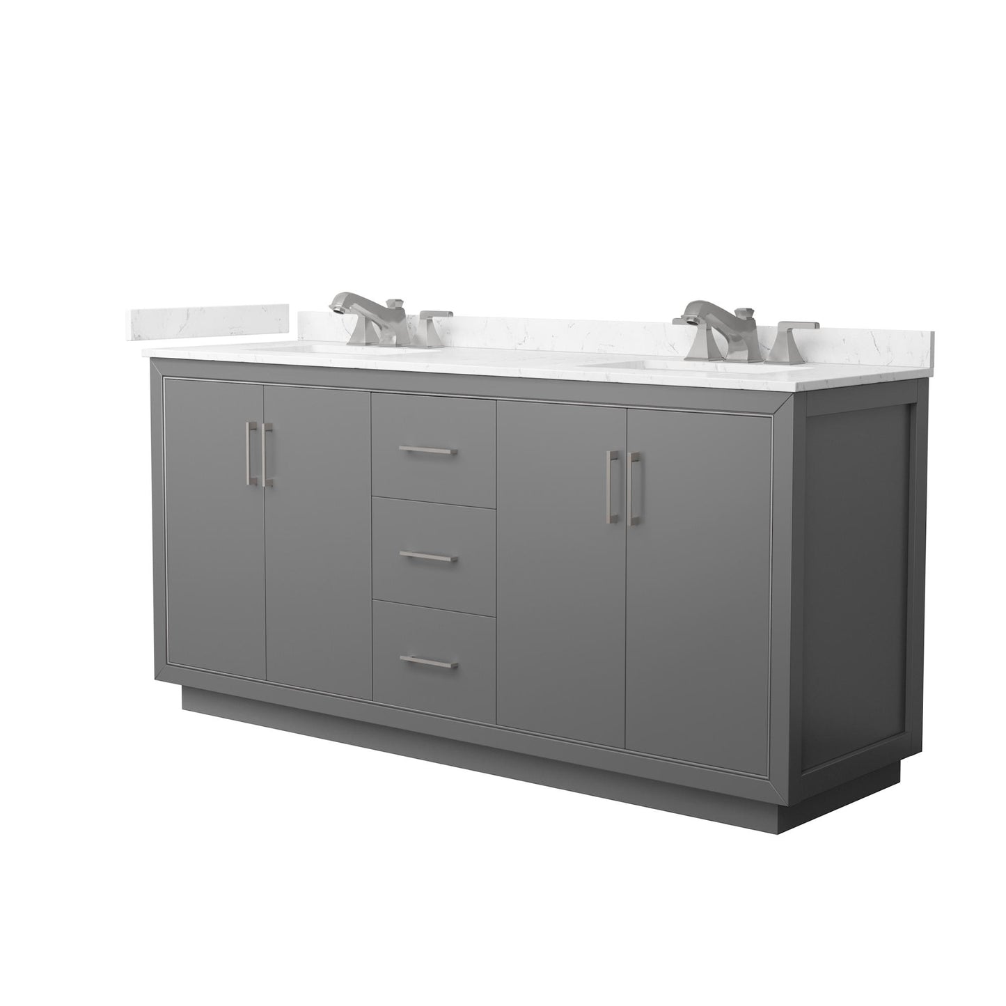Icon Bathroom Vanity with Countertop 72 inch Double Sink 3-hole Faucet Setup