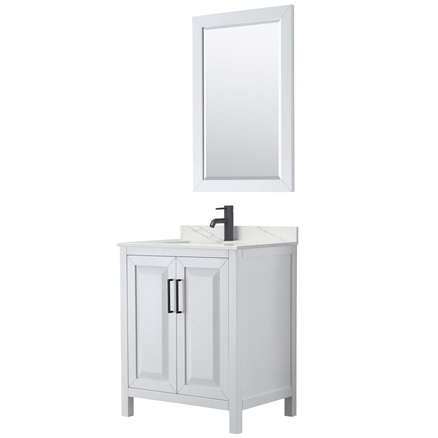 Daria Bathroom Vanity with Countertop 30 inch Single Sink Single hole Faucet Setup