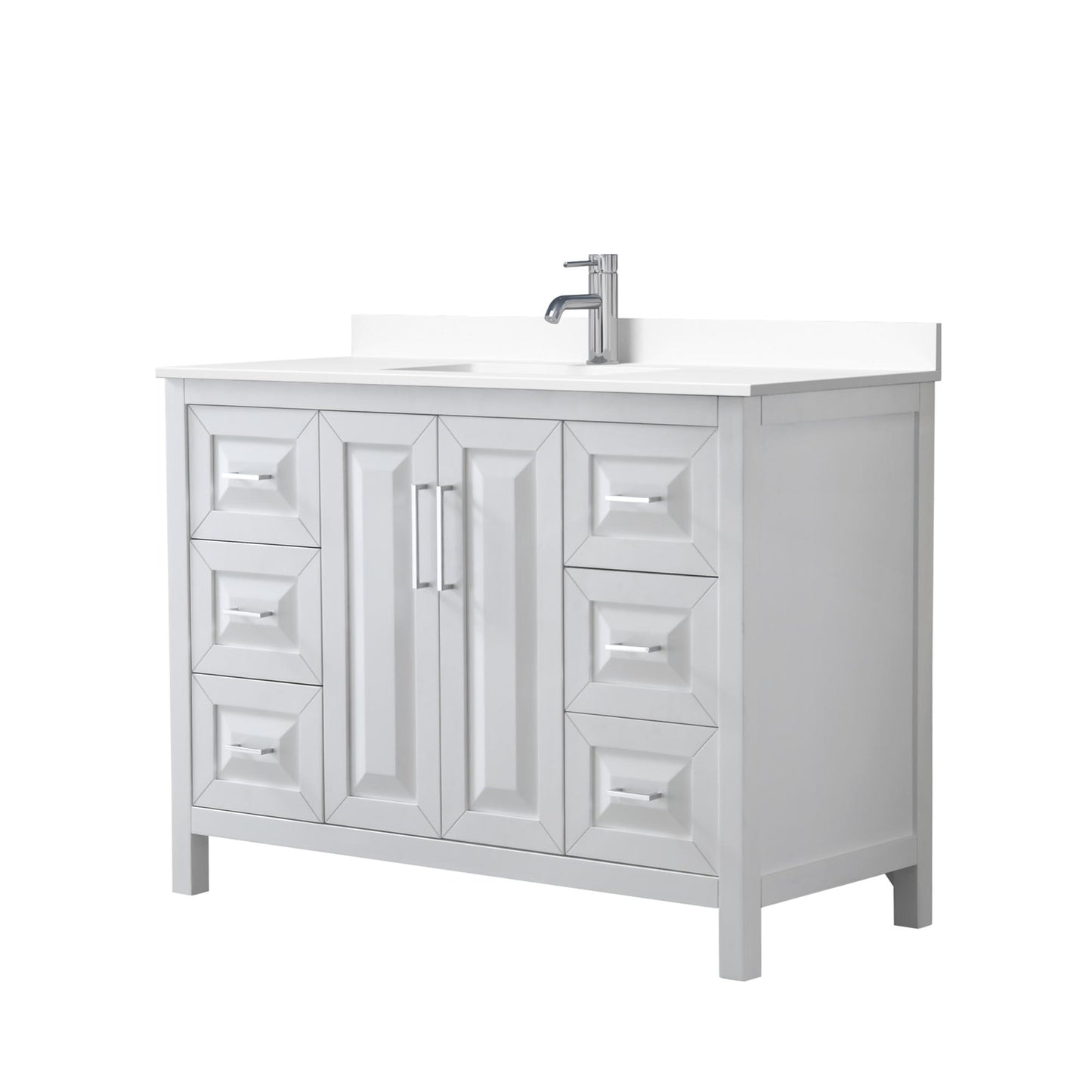 Daria Bathroom Vanity with Countertop 48 inch Single Sink Single hole Faucet Setup