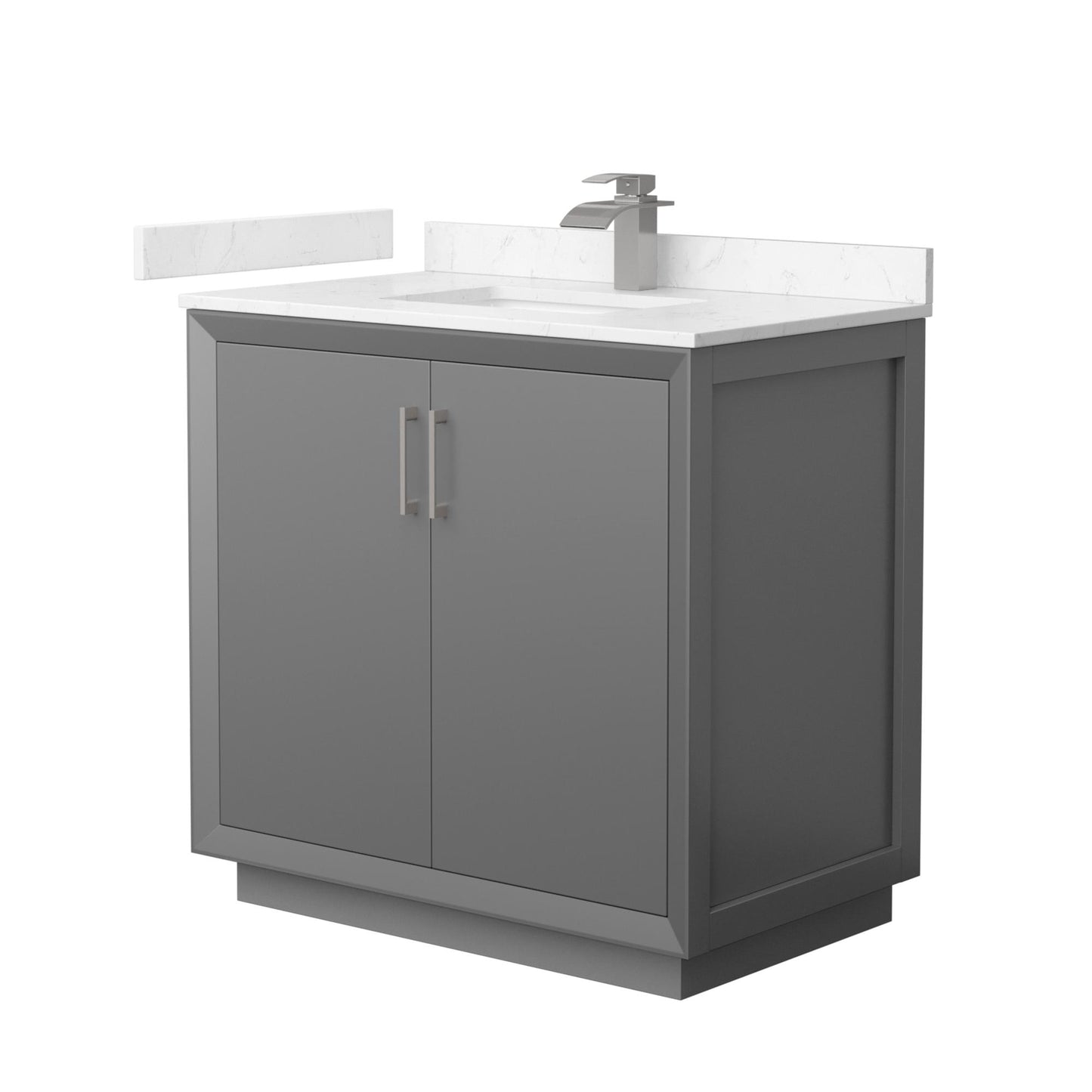 Strada Bathroom Vanity with Countertop 36 inch Single Sink Single hole Faucet Setup