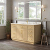 Custom image for Rift Oak with Brushed Gold Trim / White Quartz / No Mirror