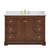 Custom image for Dark Walnut with Brushed Gold Trim / Giotto Quartz / No Mirror