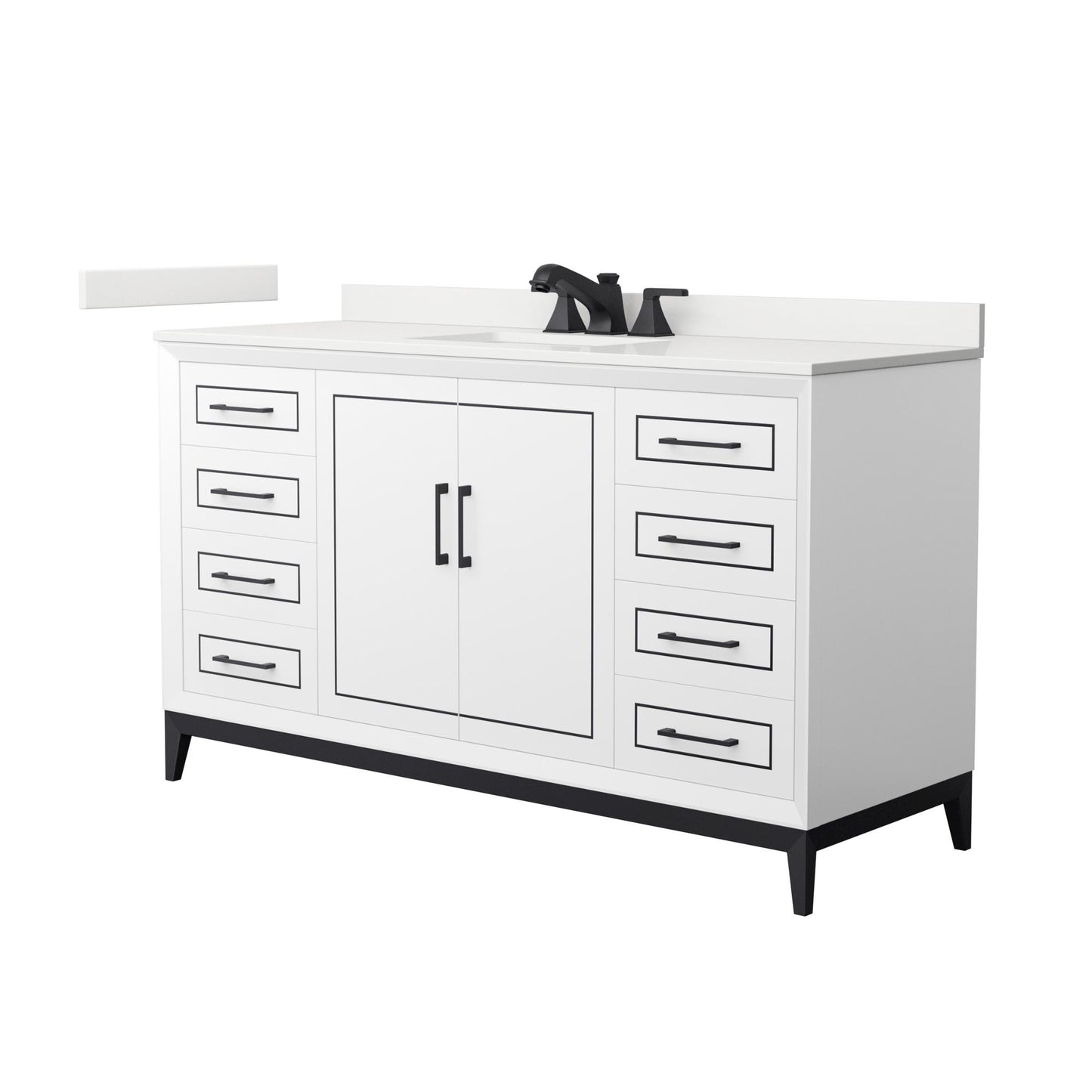 Marlena Bathroom Vanity with Countertop 60 inch Single Sink 3-hole Faucet Setup
