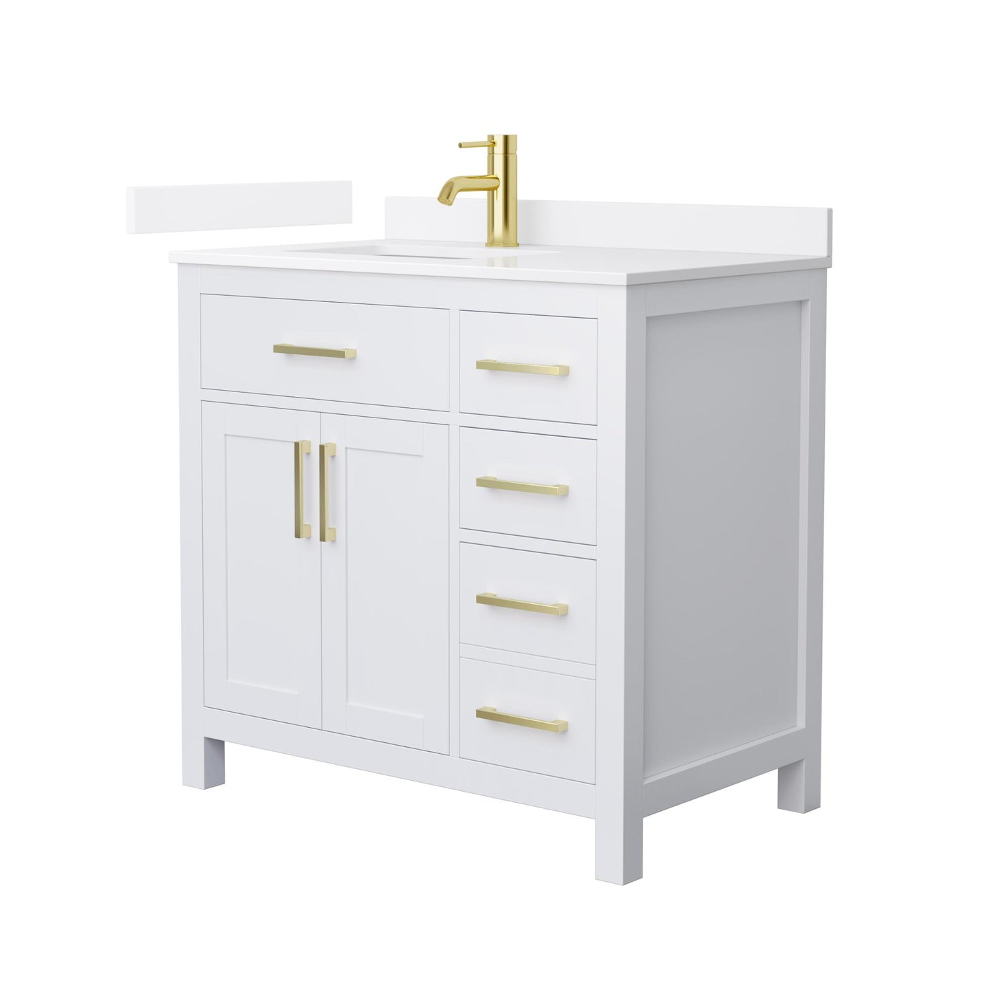 Beckett Bathroom Vanity with Countertop 36 inch Single Sink Single hole Faucet Setup