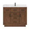 Custom image for Dark Oak with Matte Black Trim / White Cultured Marble / No Mirror