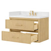 Custom image for Scandinavian Oak with Satin Bronze Trim / White Quartz / No Mirror