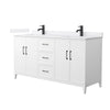 Custom image for White with Matte Black Trim / White Cultured Marble / No Mirror