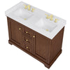 Custom image for Dark Walnut with Brushed Gold Trim / White Cultured Marble / No Mirror