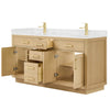 Custom image for Rift Oak with Brushed Gold Trim / Carrara Cultured Marble / No Mirror