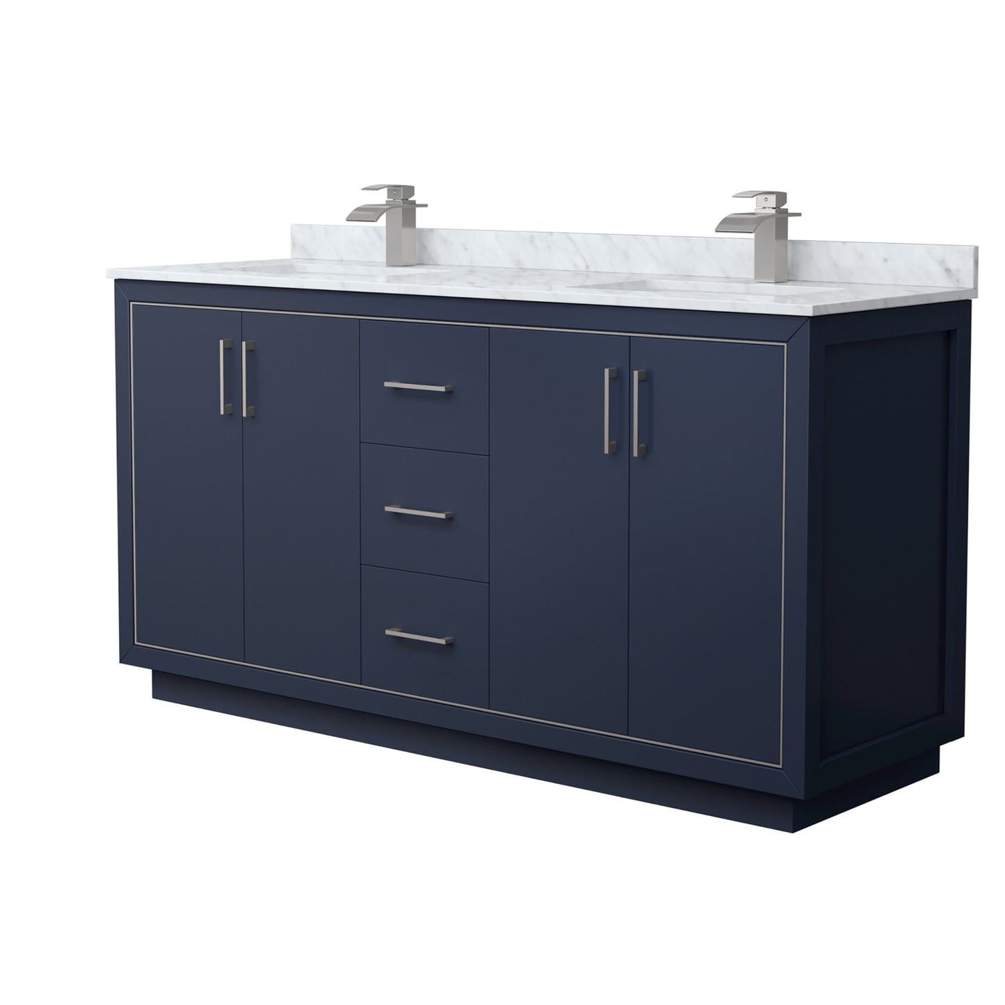Icon Bathroom Vanity with Countertop 66 inch Double Sink Single hole Faucet Setup