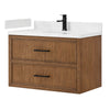 Custom image for Toasted Walnut with Matte Black Trim / White Quartz / No Mirror