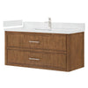 Custom image for Toasted Walnut with Brushed Nickel Trim / White Quartz / No Mirror