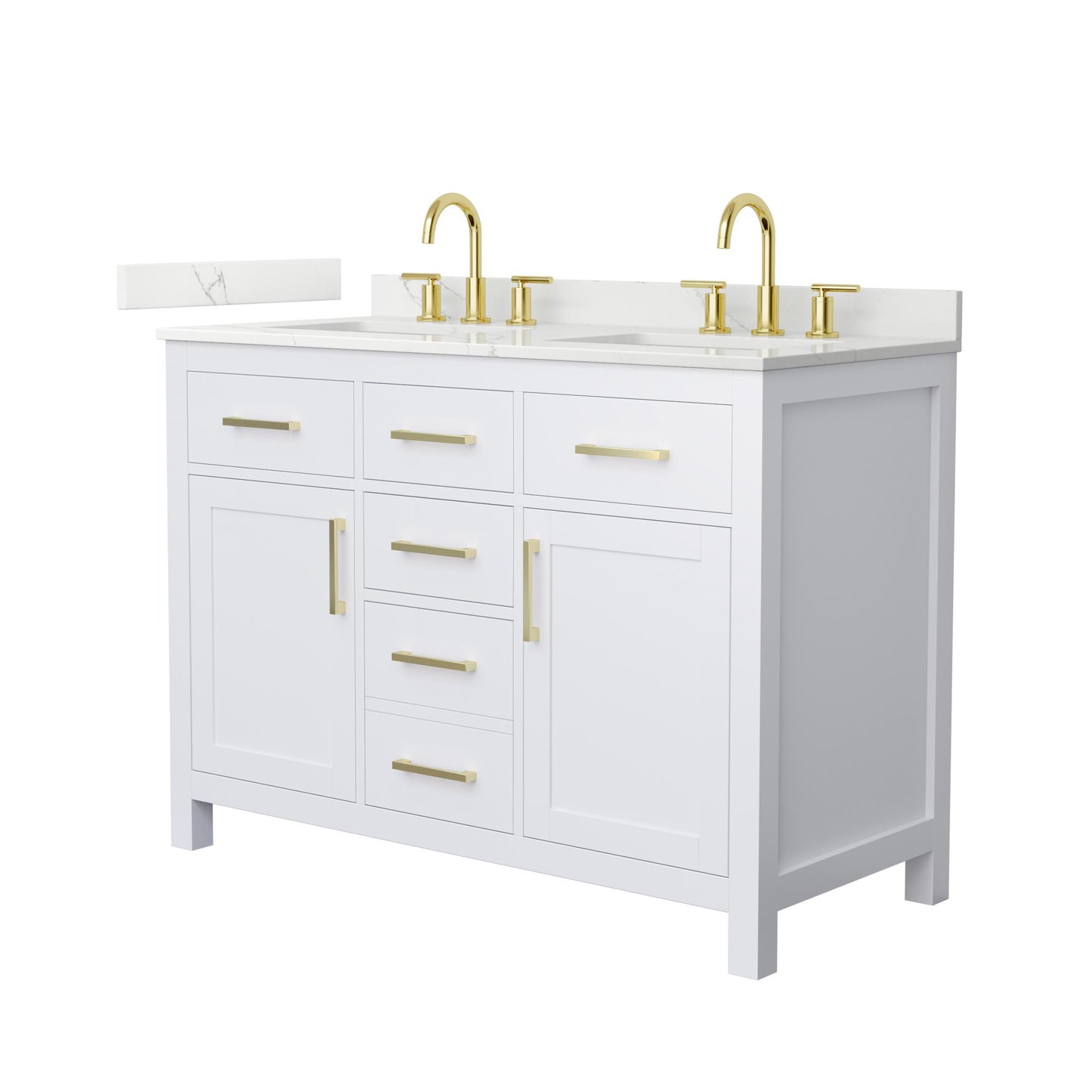 Beckett Bathroom Vanity with Countertop 48 inch Double Sink 3-hole Faucet Setup