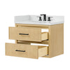 Custom image for Scandinavian Oak with Matte Black Trim / Giotto Quartz / No Mirror