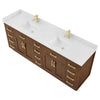 Custom image for Dark Oak with Brushed Gold Trim / Carrara Cultured Marble / No Mirror