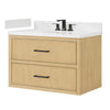 Custom image for Scandinavian Oak with Matte Black Trim / White Quartz / No Mirror
