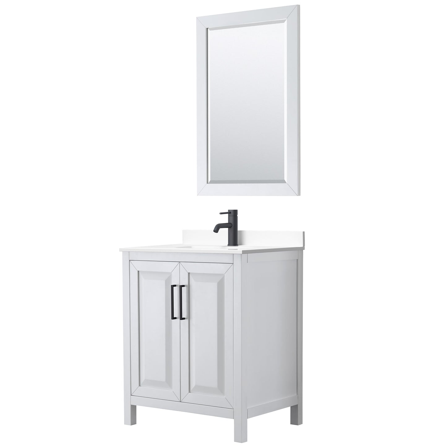 Daria Bathroom Vanity with Countertop 30 inch Single Sink Single hole Faucet Setup