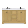 Custom image for Honey Oak with Matte Black Trim / White Cultured Marble / No Mirror