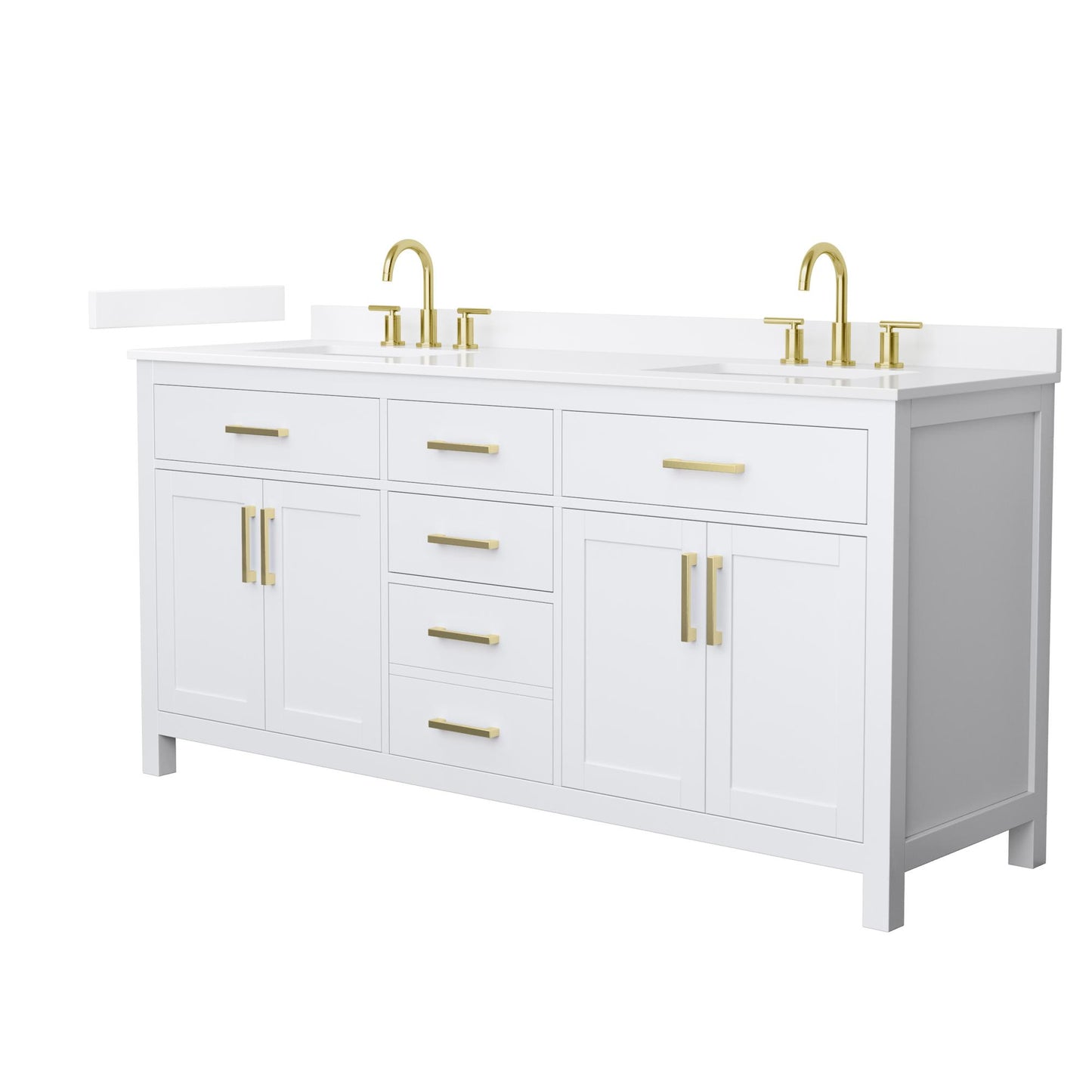 Beckett Bathroom Vanity with Countertop 72 inch Double Sink 3-hole Faucet Setup