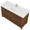 Custom image for Dark Walnut with Brushed Gold Trim / White Cultured Marble / No Mirror