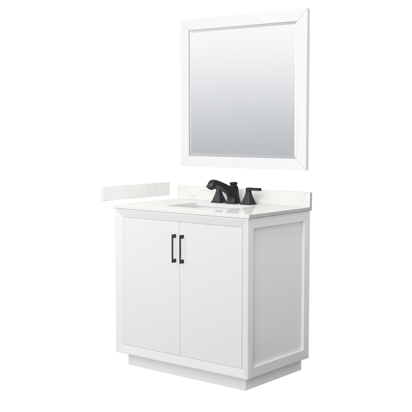 Strada Bathroom Vanity with Countertop 36 inch Single Sink 3-hole Faucet Setup