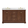 Custom image for Dark Walnut with Brushed Gold Trim / Giotto Quartz / No Mirror