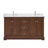 Custom image for Dark Walnut with Polished Chrome Trim / White Quartz / No Mirror