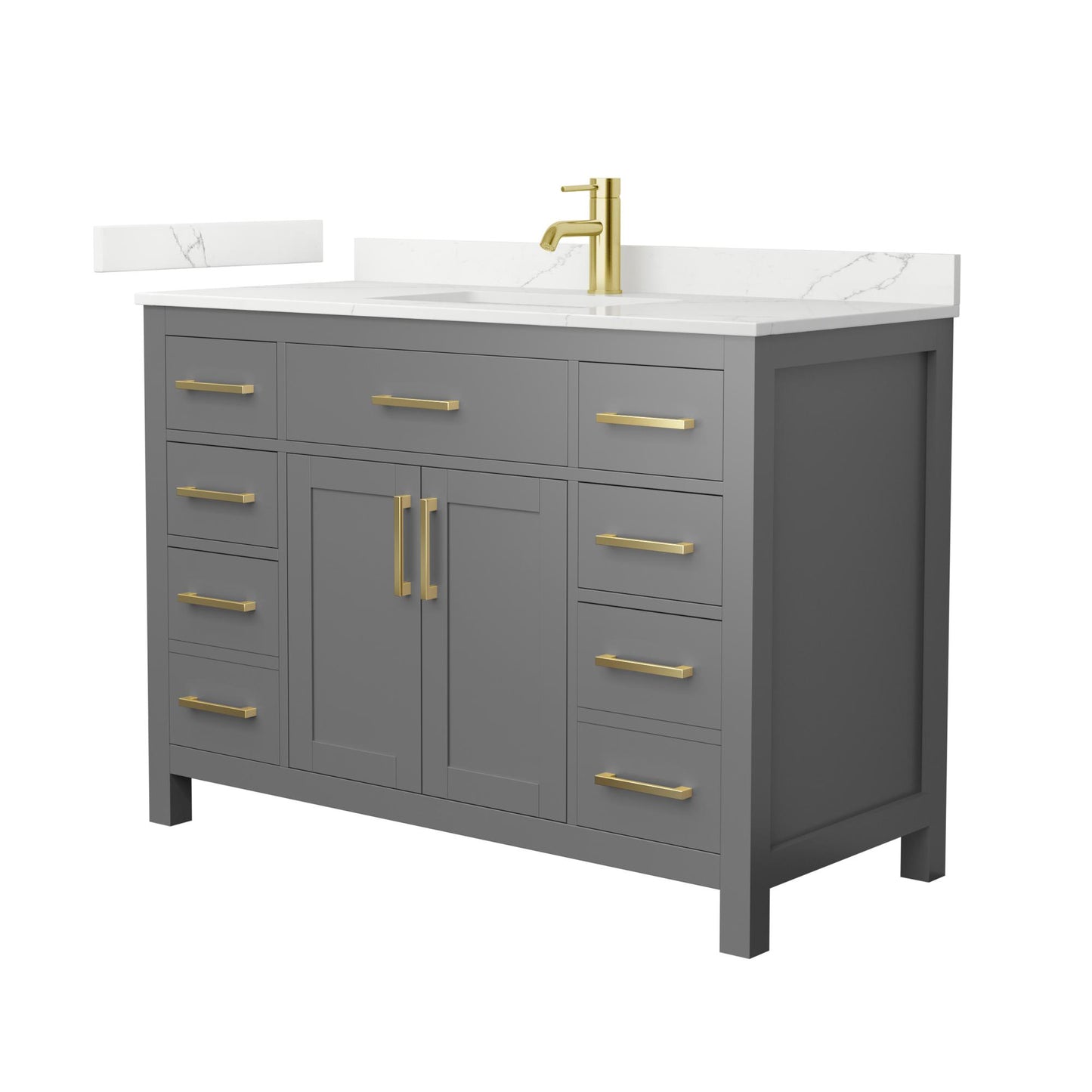 Beckett Bathroom Vanity with Countertop 48 inch Single Sink Single hole Faucet Setup