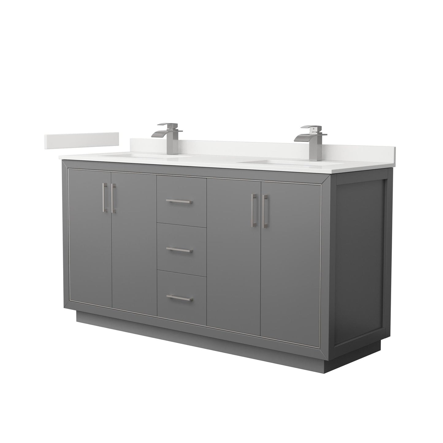 Icon Bathroom Vanity with Countertop 66 inch Double Sink Single hole Faucet Setup