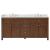 Custom image for Dark Walnut with Brushed Gold Trim / Giotto Quartz / No Mirror