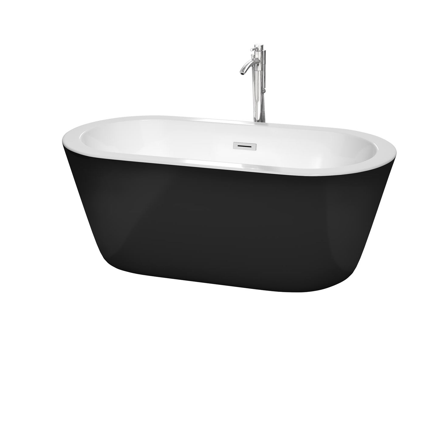 Mermaid Freestanding Acrylic Bathtub With Faucet 60 inch