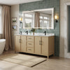 Custom image for White Oak with Matte Black Trim / Carrara Cultured Marble / No Mirror
