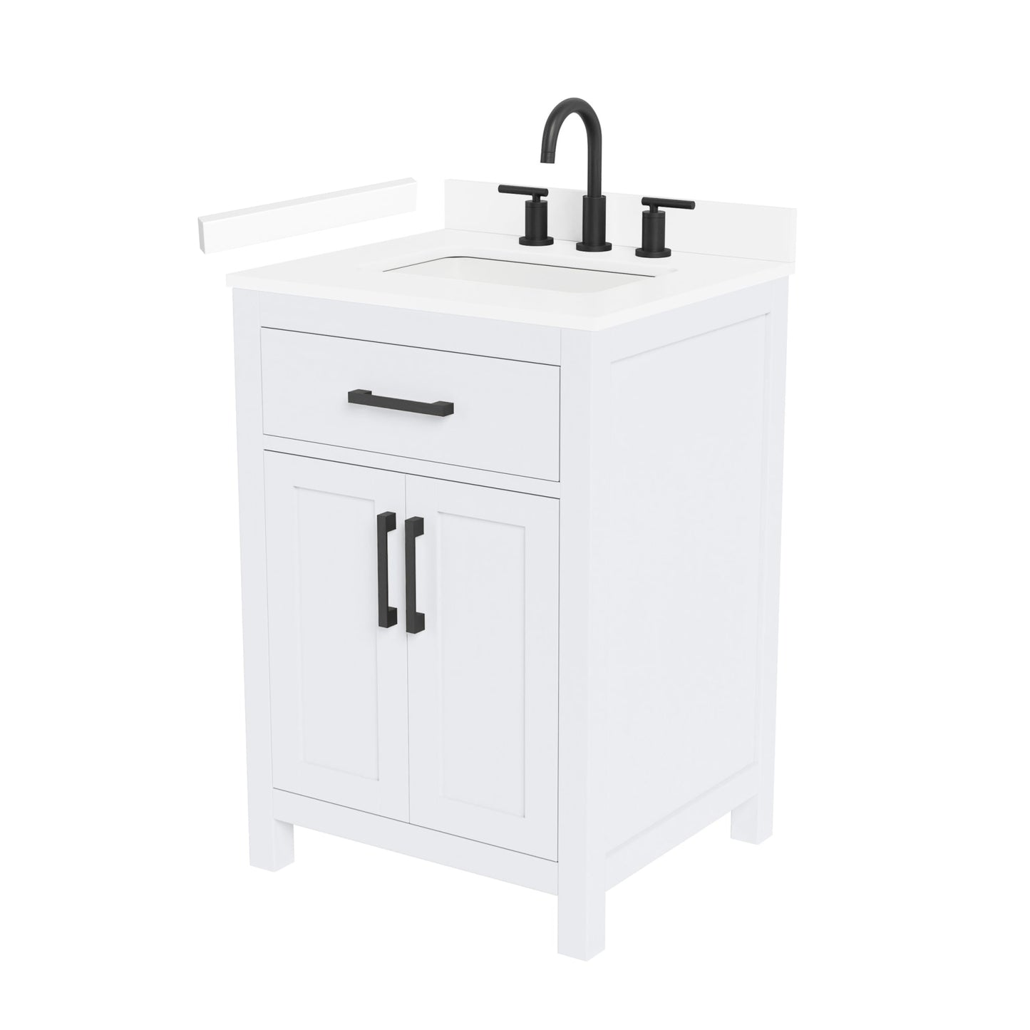 Beckett Bathroom Vanity with Countertop 24 inch Single Sink 3-hole Faucet Setup