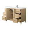 Custom image for White Oak with Brushed Nickel Trim / Giotto Quartz / No Mirror