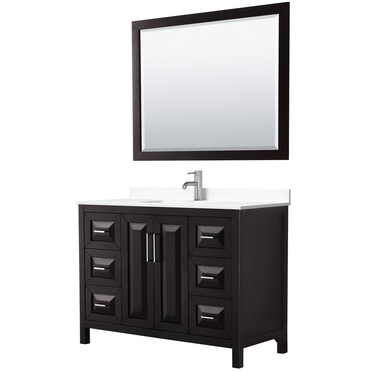 Daria Bathroom Vanity with Countertop 48 inch Single Sink Single hole Faucet Setup
