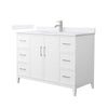 Custom image for White with Brushed Nickel Trim / White Quartz / No Mirror