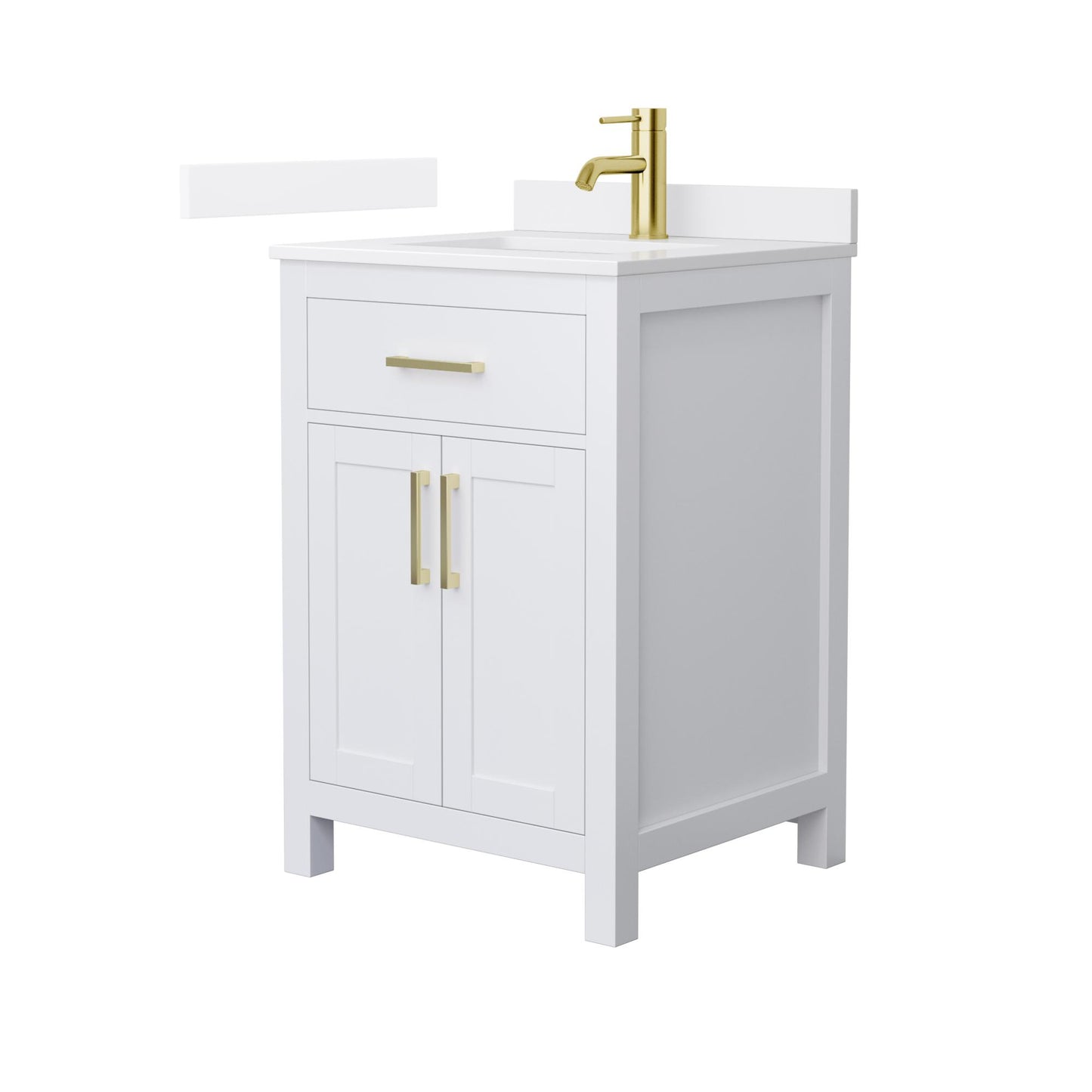Beckett Bathroom Vanity with Countertop 24 inch Single Sink Single hole Faucet Setup