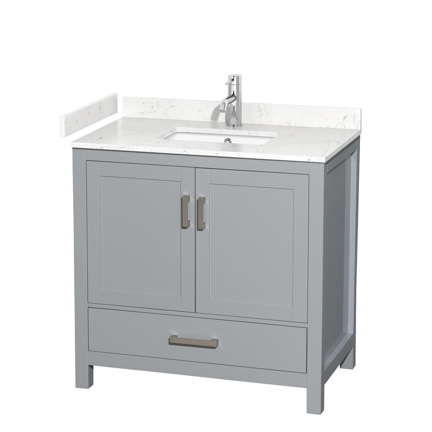 Sheffield Bathroom Vanity with Countertop 36 inch Single Sink Single hole Faucet Setup