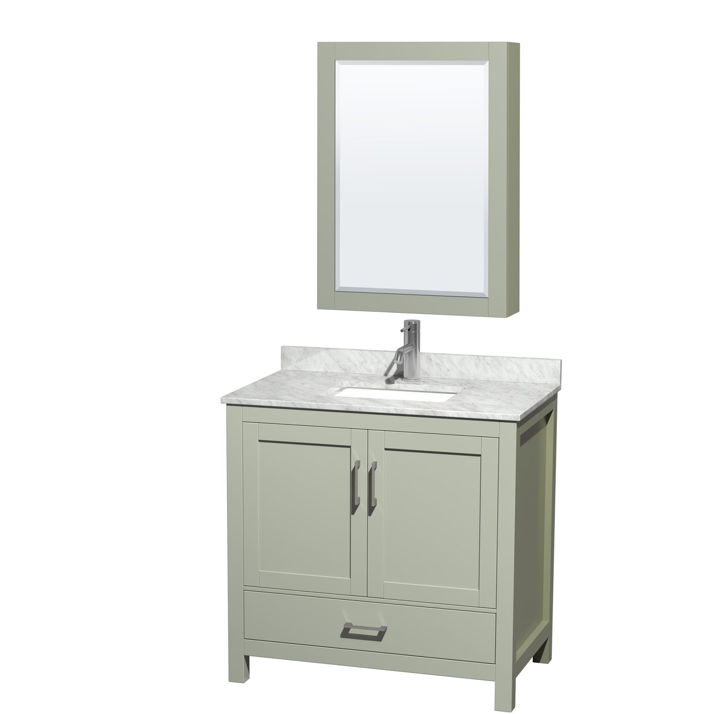 Sheffield Bathroom Vanity with Countertop 36 inch Single Sink Single hole Faucet Setup