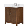 Custom image for Dark Walnut with Brushed Nickel Trim / White Quartz / No Mirror