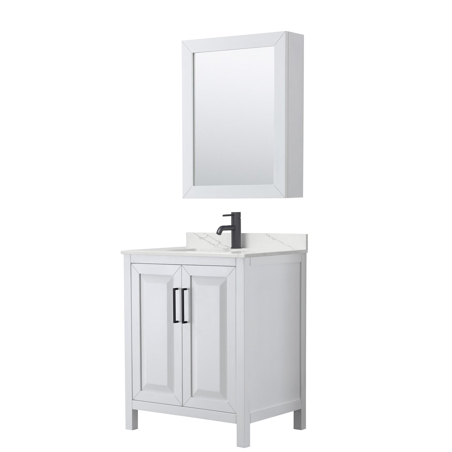 Daria Bathroom Vanity with Countertop 30 inch Single Sink Single hole Faucet Setup