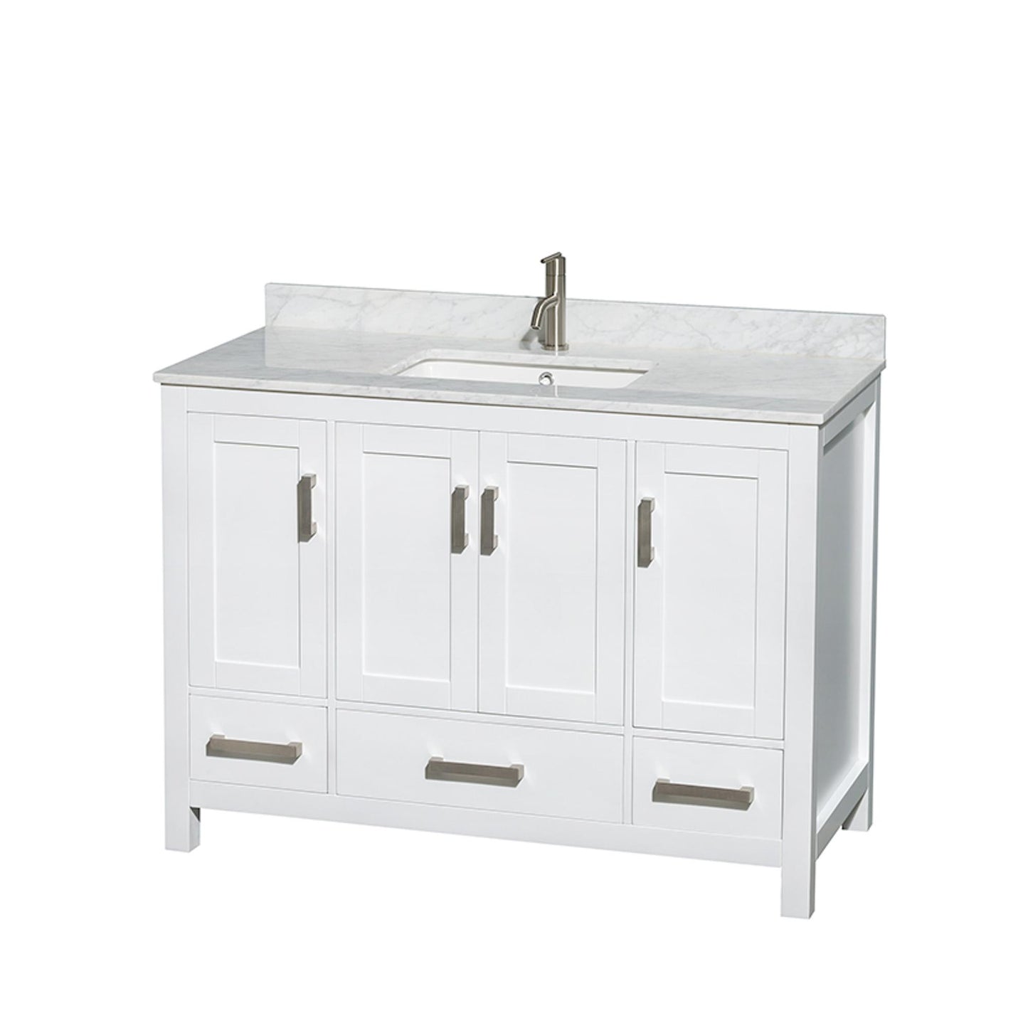 Sheffield Bathroom Vanity with Countertop 48 inch Single Sink Single hole Faucet Setup