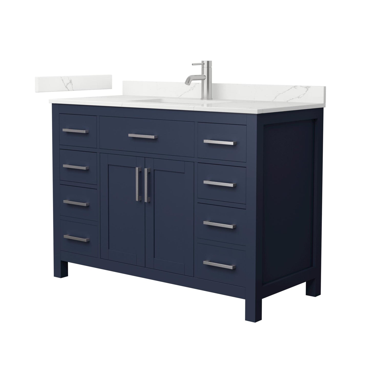 Beckett Bathroom Vanity with Countertop 48 inch Single Sink Single hole Faucet Setup