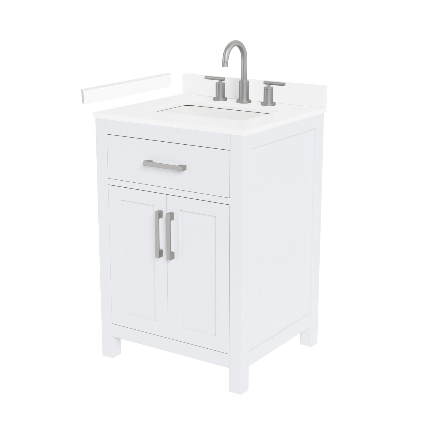 Beckett Bathroom Vanity with Countertop 24 inch Single Sink 3-hole Faucet Setup
