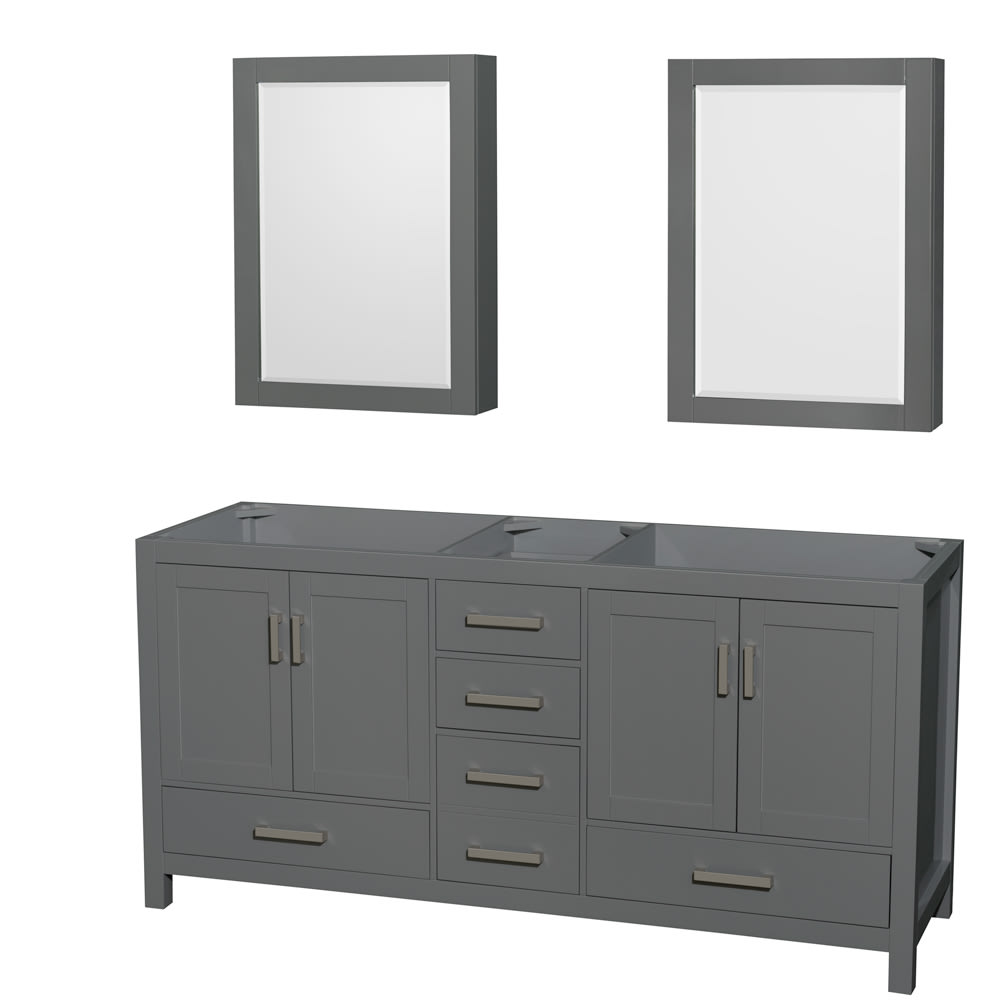 Sheffield Bathroom Vanity Cabinet 72 inch Double Sink