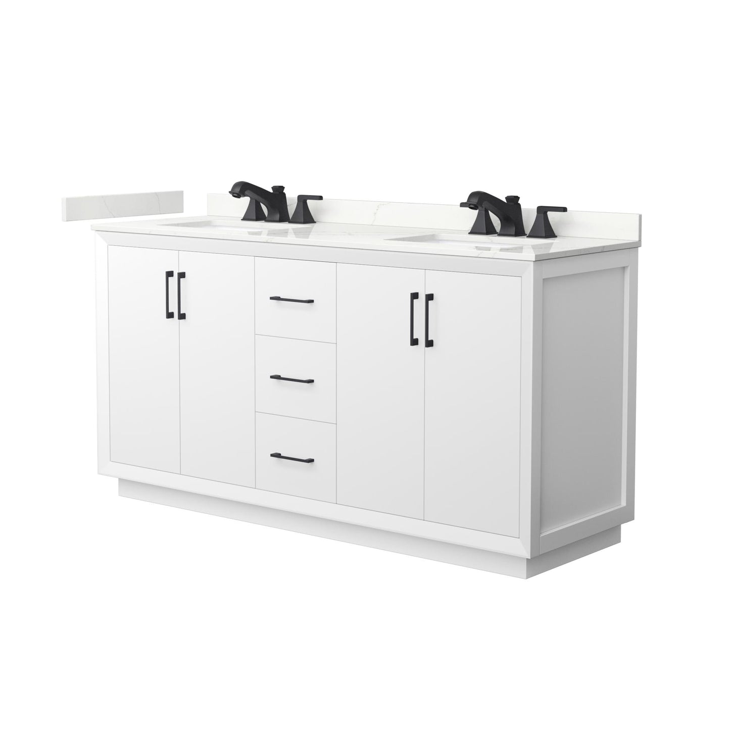 Strada Bathroom Vanity with Countertop 66 inch Double Sink 3-hole Faucet Setup