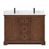 Custom image for Dark Walnut with Matte Black Trim / White Cultured Marble / No Mirror