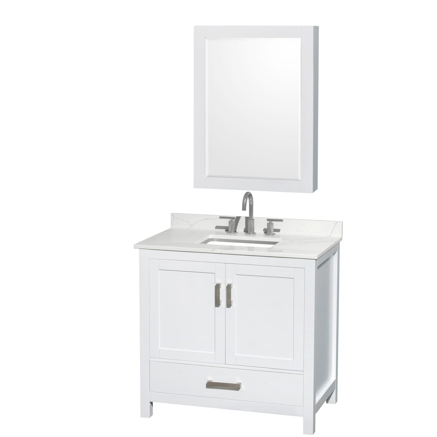 Sheffield Bathroom Vanity with Countertop 36 inch Single Sink 3-hole Faucet Setup