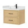 Custom image for Scandinavian Oak with Matte Black Trim / White Quartz / No Mirror